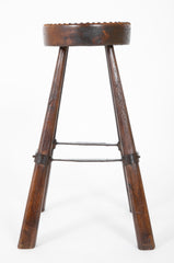 Hand Forged Iron and Wood Stool