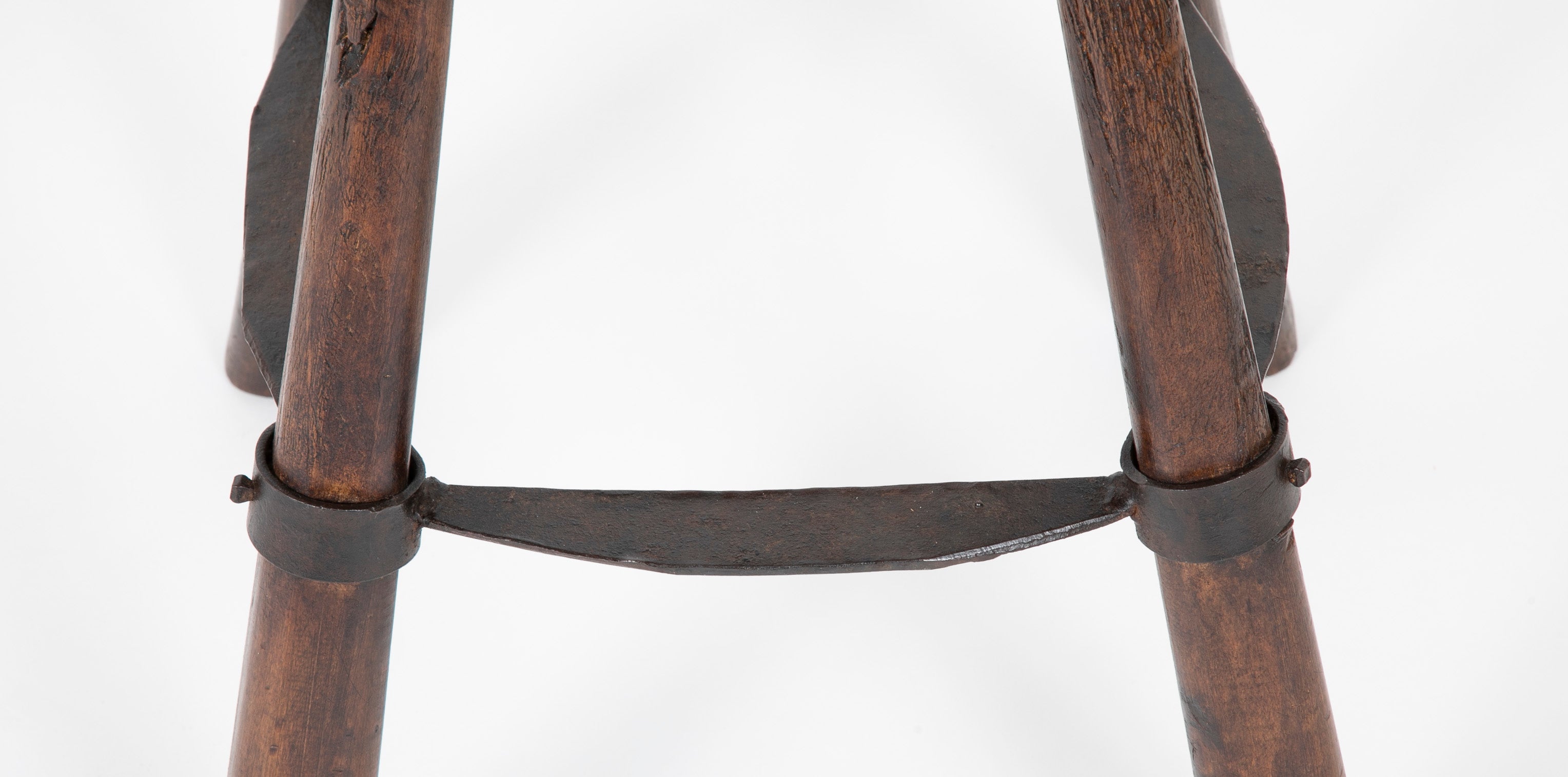Hand Forged Iron and Wood Stool Hand Forged Iron and Wood Stool