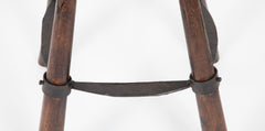 Hand Forged Iron and Wood Stool