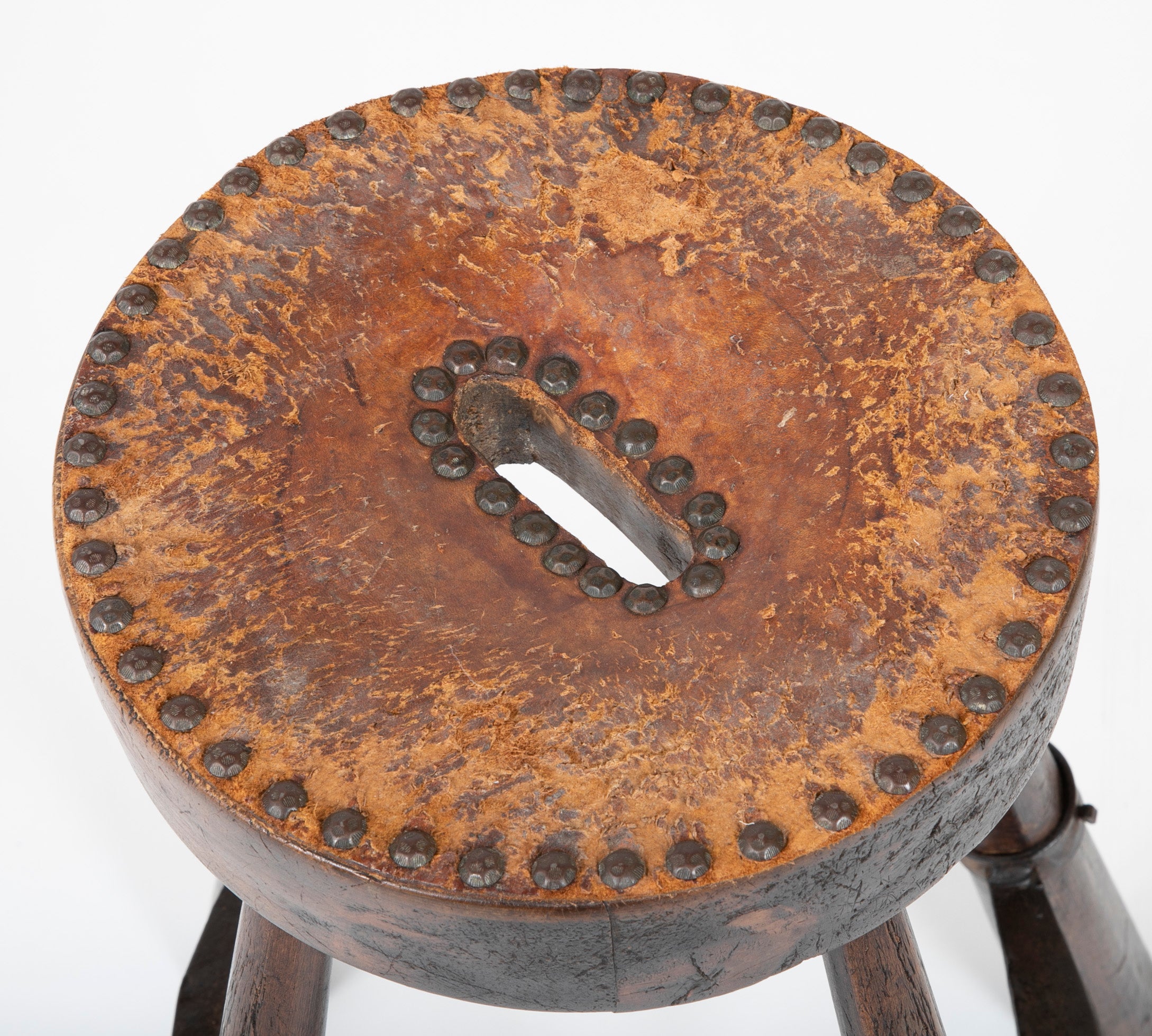 Hand Forged Iron and Wood Stool Hand Forged Iron and Wood Stool