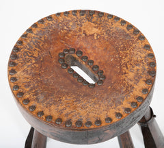 Hand Forged Iron and Wood Stool