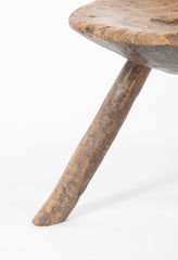 Burled Hardwood Milking Stool