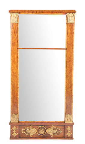 Northern European Mahogany and Birdseye Maple Pier Mirror