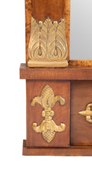 Northern European Mahogany and Birdseye Maple Pier Mirror
