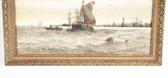 Watercolor and Gouache Painting of English Harbor by Samuel A. Mulholland