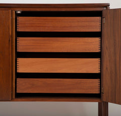 Mahogany and Aluminum Cabinet Designed by Jens Risom Designs Inc.