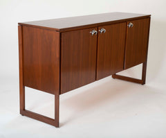 Mahogany and Aluminum Cabinet Designed by Jens Risom Designs Inc.