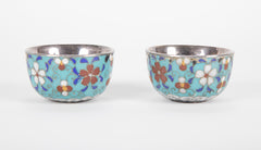 Pair of Silver Cloisonne Cups