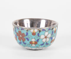 Pair of Silver Cloisonne Cups