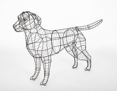 Modern Wire Topiary Form in the Shape of a Labrador Retriever