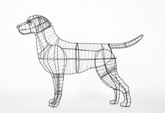 Modern Wire Topiary Form in the Shape of a Labrador Retriever