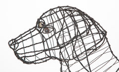 Modern Wire Topiary Form in the Shape of a Labrador Retriever