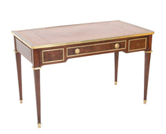Louis XVI Style Mahogany Leather Top Desk