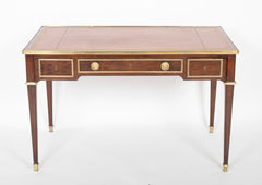 Louis XVI Style Mahogany Leather Top Desk