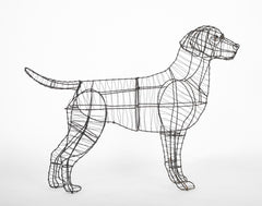 Modern Wire Topiary Form in the Shape of a Labrador Retriever
