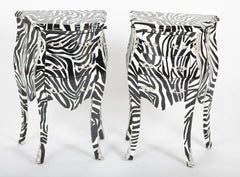 Pair of Zebra Painted Louis XIV Style Commodes