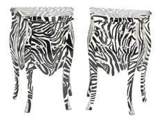 Pair of Zebra Painted Louis XIV Style Commodes