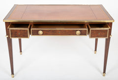 Louis XVI Style Mahogany Leather Top Desk