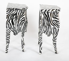 Pair of Zebra Painted Louis XIV Style Commodes