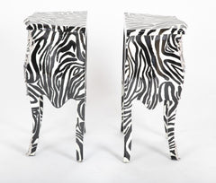 Pair of Zebra Painted Louis XIV Style Commodes