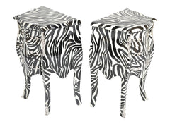 Pair of Zebra Painted Louis XIV Style Commodes