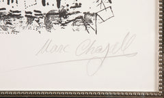 "The Village" Black and White Lithograph by Marc Chagall