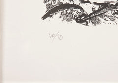 "The Village" Black and White Lithograph by Marc Chagall