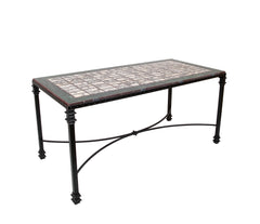 Italian Iron Center Table with Specimen Marble Top