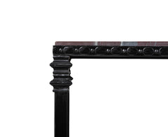 Italian Iron Center Table with Specimen Marble Top