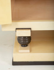 Mid-Century Goatskin Parchment Two Door Cabinet