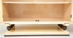 Mid-Century Goatskin Parchment Two Door Cabinet