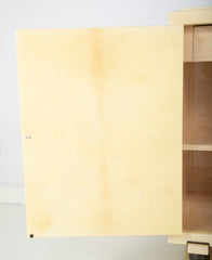 Mid-Century Goatskin Parchment Two Door Cabinet