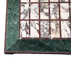 Italian Iron Center Table with Specimen Marble Top
