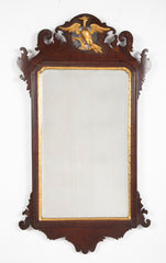 An 18th Century English Chippendale Carved Mahogany Mirror with Gilt Phoenix