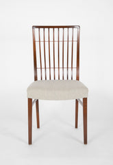 Set of 8 Mid-Century Danish Dining Chairs of Mahogany with Copper Accents