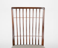 Set of 8 Mid-Century Danish Dining Chairs of Mahogany with Copper Accents