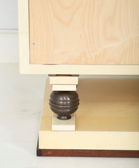 Mid-Century Goatskin Parchment Two Door Cabinet