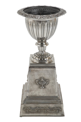 Late 19th Century Polished Cast Iron Garden Urn