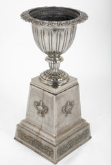 Late 19th Century Polished Cast Iron Garden Urn