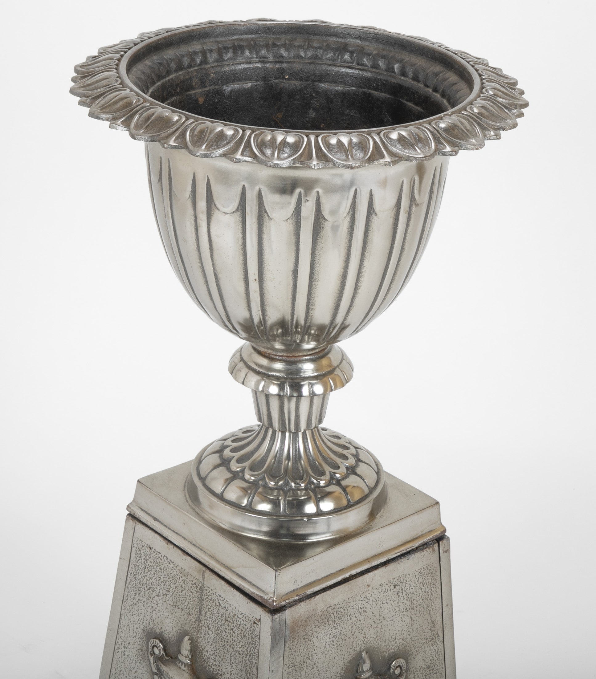 Late 19th Century Polished Cast Iron Garden Urn