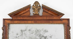 George II Period Walnut Pediment Top Mirror