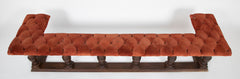 Fireplace Bench with Suede Top