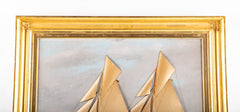 Thomas H. Willis "Silky" with Applied Silk Work on Boat and Oil Painted Background
