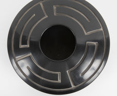 Large Blackware Potter Vase by Jeff Roller, Santa Clara Pottery
