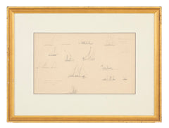 Pair of Pencil Drawings of Newport Boats Racing by American Impressionist Reynolds Beal