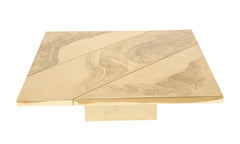 Square Acid Etched Brass Table by Jenalzi