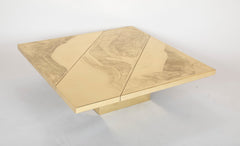 Square Acid Etched Brass Table by Jenalzi