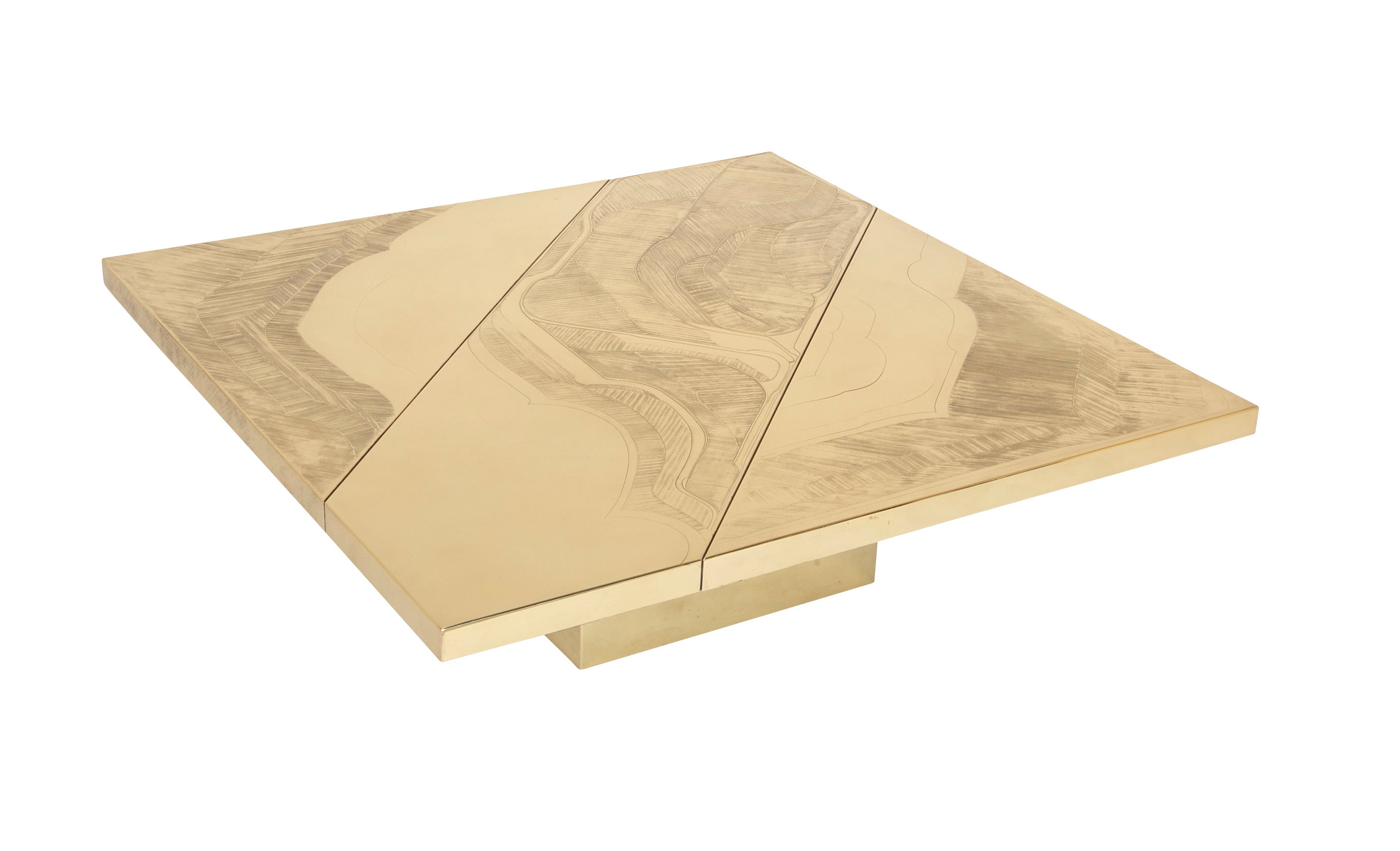 Square Acid Etched Brass Table by Jenalzi – Avery & Dash Collections