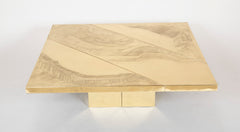 Square Acid Etched Brass Table by Jenalzi