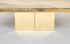 Square Acid Etched Brass Table by Jenalzi